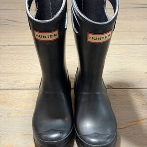 Preowned Hunter original kids grab handle rain boots size US 13
